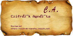 Czifrák Agnéta névjegykártya